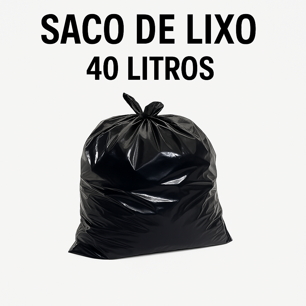 Saco De Lixo 40 L Preto - 100 Un