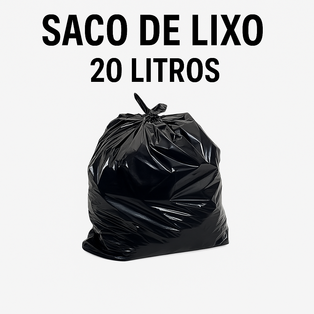 Saco De Lixo 20 L Preto - 100 Un